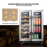 Lanbo 24 Inch Freestanding Wine and Beverage Coolers LB36BD Wine/Beverage Coolers Combo LB36BD Wine Coolers Empire