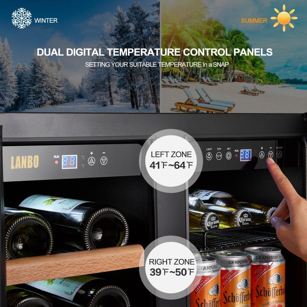 Lanbo 24 Inch Freestanding Wine and Beverage Coolers LB36BD