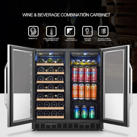 Lanbo 30" Dual Zone Wine and Beverage Coolers LW3370B Wine/Beverage Coolers Combo LW3370B Wine Coolers Empire