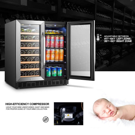 Lanbo 30" Dual Zone Wine and Beverage Coolers LW3370B Wine/Beverage Coolers Combo LW3370B Wine Coolers Empire