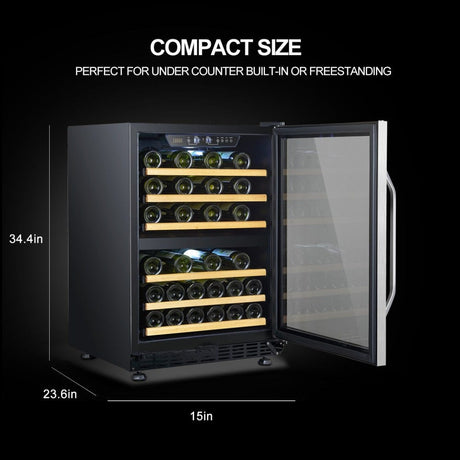 Lanbo 46 Bottles Dual Zone Stainless Steel Wine Coolers LW46D Wine Coolers LW46D Wine Coolers Empire