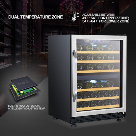 Lanbo 46 Bottles Dual Zone Stainless Steel Wine Coolers LW46D Wine Coolers LW46D Wine Coolers Empire