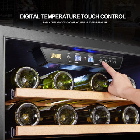 Lanbo 46 Bottles Dual Zone Stainless Steel Wine Coolers LW46D Wine Coolers LW46D Wine Coolers Empire