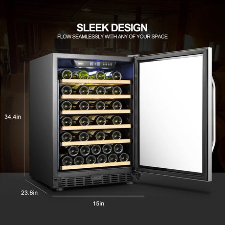 Lanbo 52 Bottles Single Zone Stainless Steel Wine Coolers LW52S Wine Coolers LW52S Wine Coolers Empire