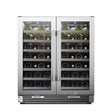 Lanbo 62 Bottles Dual Door Stainless Steel Wine Coolers LP66D Wine Coolers LP66D Wine Coolers Empire