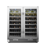 Lanbo 62 Bottles Dual Door Stainless Steel Wine Coolers LP66D Wine Coolers LP66D Wine Coolers Empire