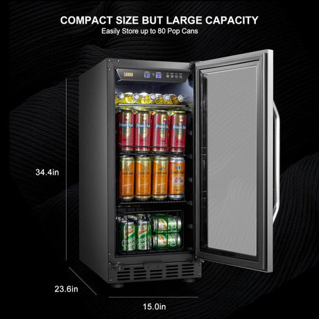 Lanbo 70 Cans Stainless Steel Beverage Coolers LB80BC Beverage Centers LB80BC Wine Coolers Empire