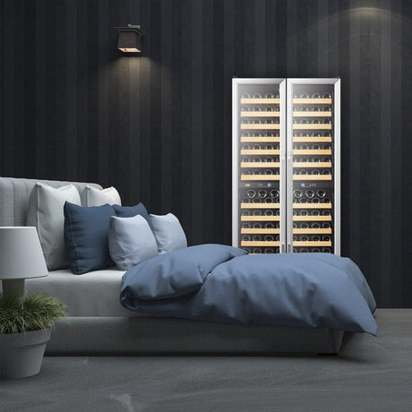 Lanbo Luxury 287 Bottles Dual Door Stainless Steel Wine Coolers LW328DD Wine Coolers LW328DD Wine Coolers Empire