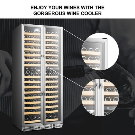 Lanbo Luxury 287 Bottles Dual Door Stainless Steel Wine Coolers LW328DD Wine Coolers LW328DD Wine Coolers Empire