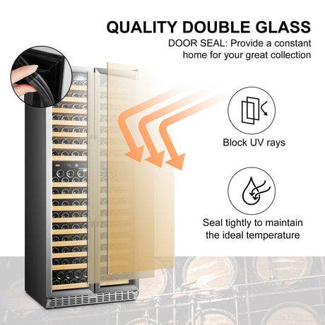 Lanbo Luxury 287 Bottles Dual Door Stainless Steel Wine Coolers LW328DD Wine Coolers LW328DD Wine Coolers Empire