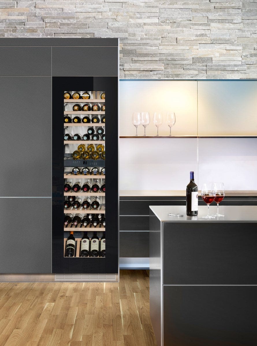 Liebherr HWGB 8300 Built-in Fully Integrated Black Glass Wine Cabinet Wine Coolers HWGB 8300 Wine Coolers Empire