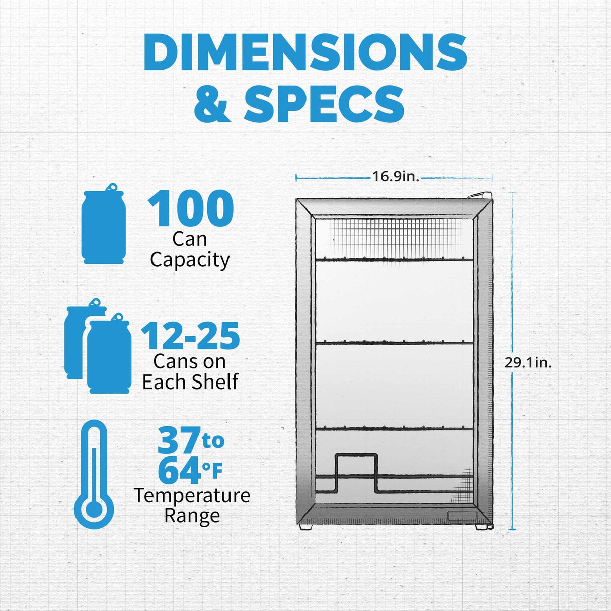 NewAir 100-Can Anniversary Beverage Fridge NBCA20BK00 Beverage Centers NBCA20BK00 Wine Coolers Empire