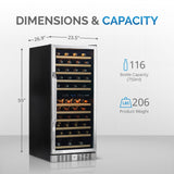 NewAir 116-Bottle Built-In Dual Zone Wine Fridge AWR-1160DB Wine Coolers AWR-1160DB Wine Coolers Empire