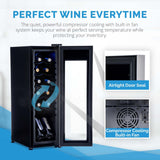 NewAir 12-Bottle Stainless Steel Freestanding Wine Fridge Wine Coolers NWC012SS00 Wine Coolers Empire