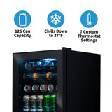 NewAir 126-Can Freestanding Black Beverage Fridge AB-1200B Beverage Centers AB-1200B Wine Coolers Empire