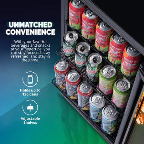 NewAir 126-Can Freestanding Prismatic Beverage Fridge Beverage Centers NBC126HX00 Wine Coolers Empire