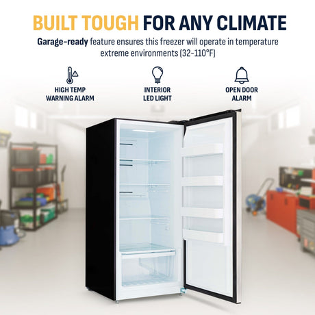 NewAir 13.8 Cu Ft Stainless Steel Upright Freezer NFS140SS00 Freezers NFS140SS00 Wine Coolers Empire