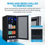 NewAir 15” Built-In 80-Can Stainless Steel Beverage Fridge Beverage Centers NWB060SS00 Wine Coolers Empire