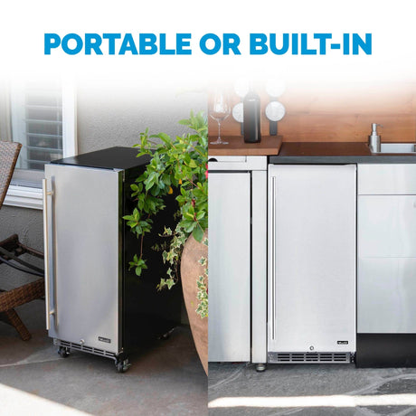 NewAir 15” Built-In 90-Can Outdoor Beverage Fridge NOF090SS00 Beverage Centers NOF090SS00 Wine Coolers Empire