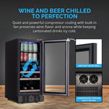 NewAir 15” Built-In Dual Zone Beverage Fridge NWB057BSD0 Beverage Centers NWB057BSD0 Wine Coolers Empire