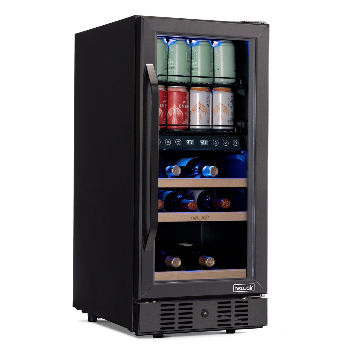 NewAir 15” Built-In Dual Zone Beverage Fridge NWB057BSD0 Beverage Centers NWB057BSD0 Wine Coolers Empire