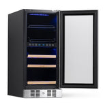 NewAir 15” Built-In Dual Zone Beverage Fridge NWB057SS00 Beverage Centers NWB057SS00 Wine Coolers Empire