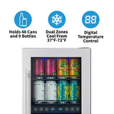 NewAir 15” Built-In Dual Zone Beverage Fridge NWB057SS00 Beverage Centers NWB057SS00 Wine Coolers Empire