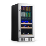 NewAir 15” Built-In Dual Zone Beverage Fridge NWB057SS00 Beverage Centers NWB057SS00 Wine Coolers Empire