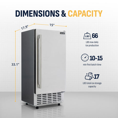 NewAir 15" Undercounter Nugget Ice Maker NCI066SSN0 Ice Makers NCI066SSN0 Wine Coolers Empire