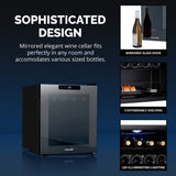 NewAir 16-Bottle Black Freestanding Wine Fridge NWC016BK00 Wine Coolers NWC016BK00 Wine Coolers Empire