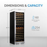 NewAir 160-Bottle Dual Zone Stainless Steel Wine Refrigerator Wine Coolers AWR-1600DB Wine Coolers Empire