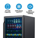 NewAir 160-Can Freestanding Stainless Steel Beverage Fridge Beverage Centers NBC177BS00 Wine Coolers Empire