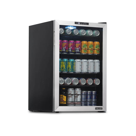 NewAir 160-Can Stainless Steel Beverage Fridge NBC160SS00 Beverage Centers NBC160SS00 Wine Coolers Empire