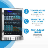 NewAir 177-Can Built-In or Freestanding Beverage Fridge Beverage Centers NBC177SS00 Wine Coolers Empire