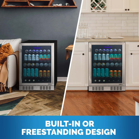 NewAir 177-Can Built-In or Freestanding Beverage Fridge Beverage Centers NBC177SS00 Wine Coolers Empire
