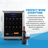 NewAir 23-Bottle Stainless Steel Freestanding Wine Fridge Wine Coolers NWC023SS00 Wine Coolers Empire