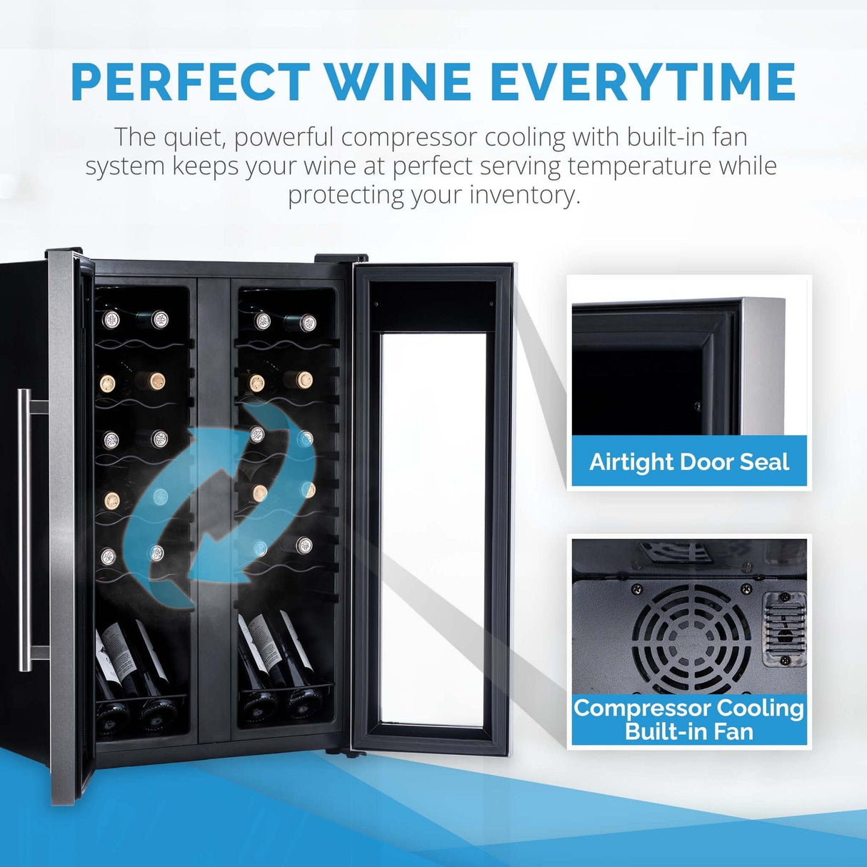 NewAir 24-Bottle Stainless Steel Dual Zone Wine Refrigerator Wine Coolers NWC024SSD0 Wine Coolers Empire