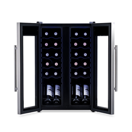 NewAir 24-Bottle Stainless Steel Dual Zone Wine Refrigerator Wine Coolers NWC024SSD0 Wine Coolers Empire