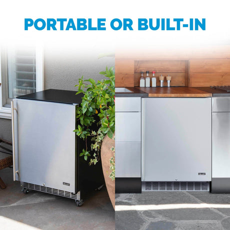 NewAir 24” Built-In 160-Can Outdoor Beverage Fridge NOF160SS00 Beverage Centers NOF160SS00 Wine Coolers Empire