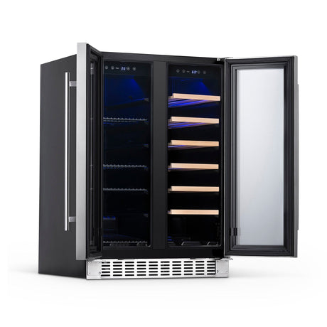 NewAir 24” Built-In 58-Can Dual Zone Beverage Fridge NWB080SS00 Beverage Centers NWB080SS00 Wine Coolers Empire