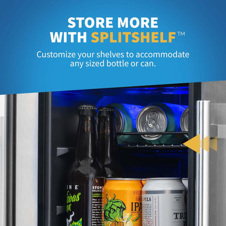 NewAir 24” Built-In 58-Can Dual Zone Beverage Fridge NWB080SS00 Beverage Centers NWB080SS00 Wine Coolers Empire