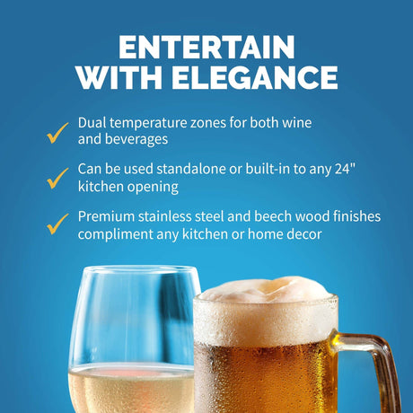 NewAir 24” Built-In 58-Can Dual Zone Beverage Fridge NWB080SS00 Beverage Centers NWB080SS00 Wine Coolers Empire
