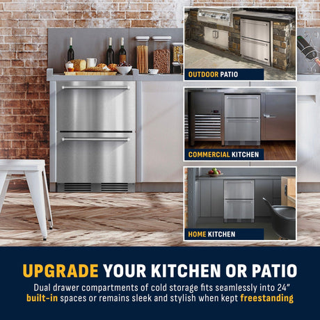 NewAir 24" Undercounter Dual Zone Freezer & Refrigerator Refrigerators NOF110SSD0 Wine Coolers Empire