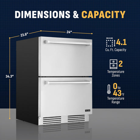 NewAir 24" Undercounter Dual Zone Freezer & Refrigerator Refrigerators NOF110SSD0 Wine Coolers Empire