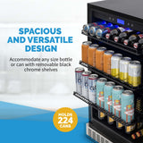 NewAir 244-Can Stainless Steel Beverage Fridge NBC224SS00 Beverage Centers NBC224SS00 Wine Coolers Empire