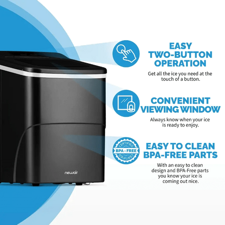 NewAir 26 lb. Countertop Bullet Ice Maker NIM026MB00 Ice Makers NIM026MB00 Wine Coolers Empire