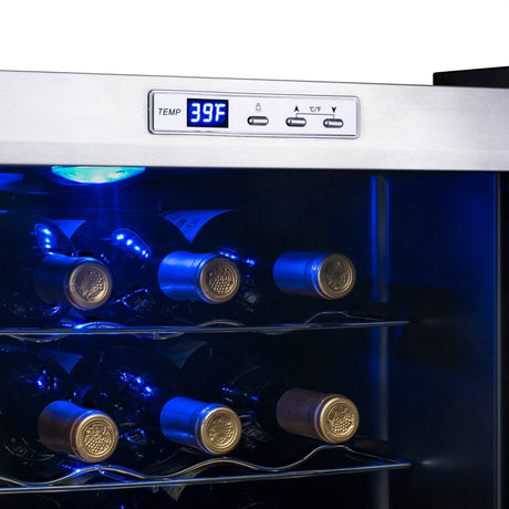 NewAir 27-Bottle Stainless Steel Freestanding Wine Fridge Wine Coolers AWC-270E Wine Coolers Empire