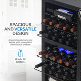 NewAir 28-Bottle Stainless Steel Dual Zone Wine Fridge Wine Coolers NWC028SS01 Wine Coolers Empire