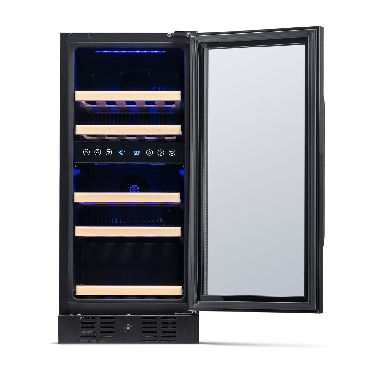 NewAir 29-Bottle Black Built-In Dual Zone Wine Refrigerator Wine Coolers NWC029BS00 Wine Coolers Empire