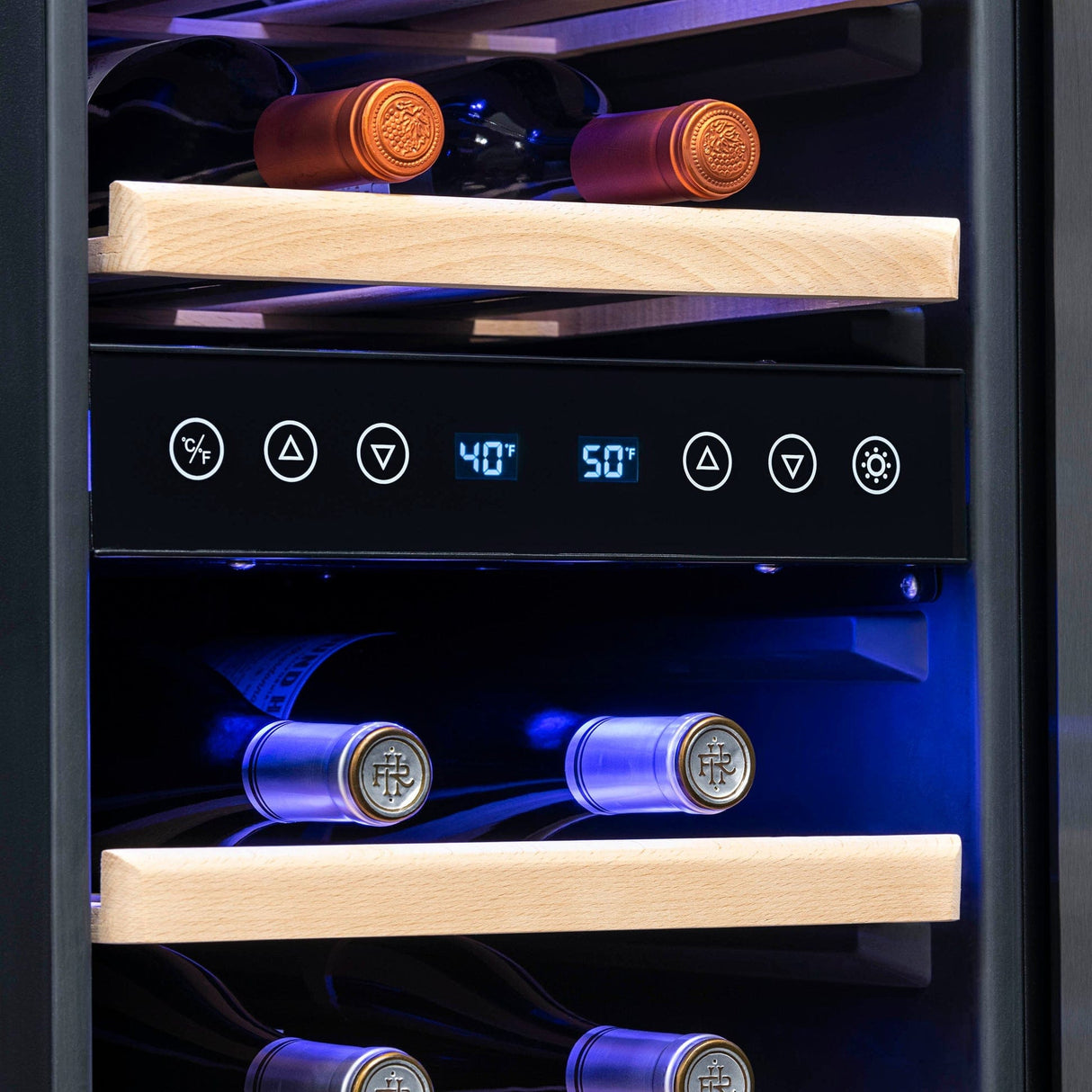 NewAir 29-Bottle Black Built-In Dual Zone Wine Refrigerator Wine Coolers NWC029BS00 Wine Coolers Empire